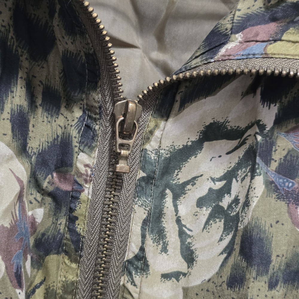 Vintage EVR Silk Bomber Jacket Women's Petite Small PS/PP Leopard Floral Print - Picture 4 of 6